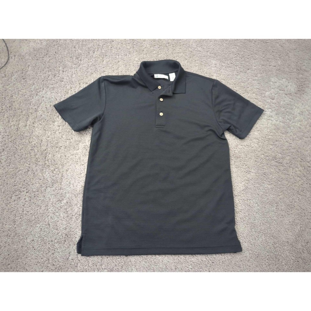 Cubavera‎ Polo Shirt Mens S Black Textured Short Sleeve Golf Preppy Casual